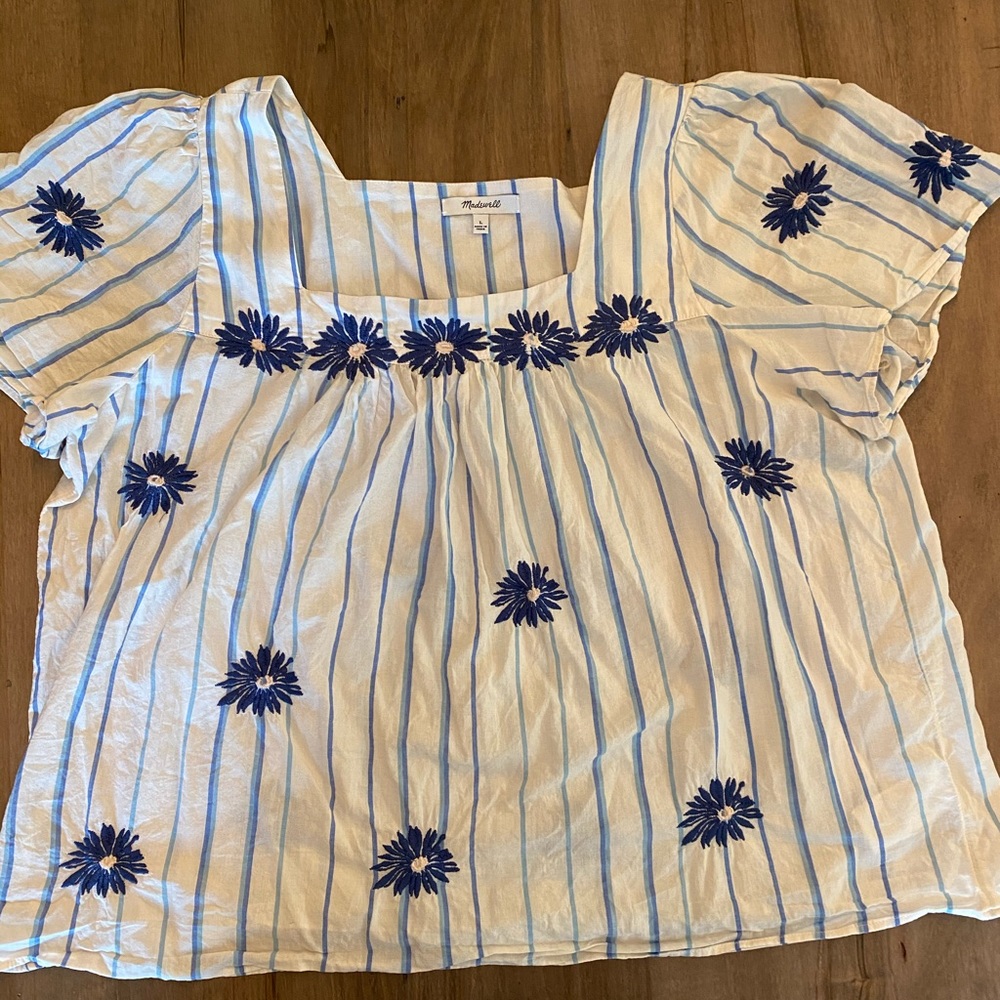 Madewell Floral Embroidered Butterfly top